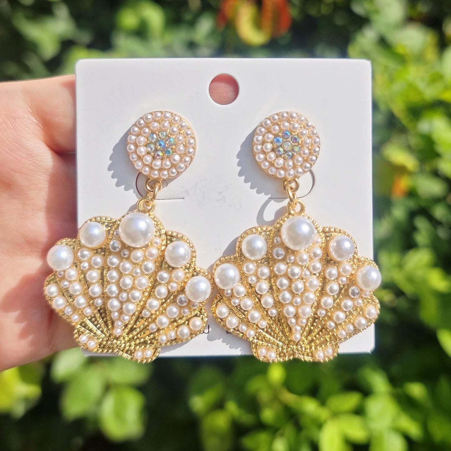 Ocean Sparkle Pearl Earrings