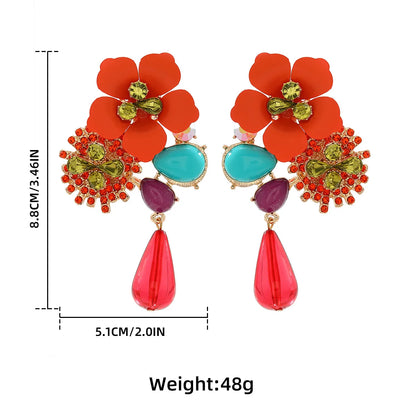 Colorful Bloom Jewel Earrings