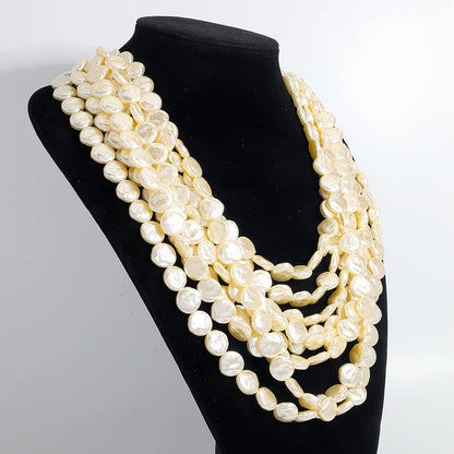 Statement Pearl Button Necklace