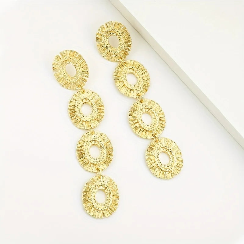 Golden Hollow Flower Earrings