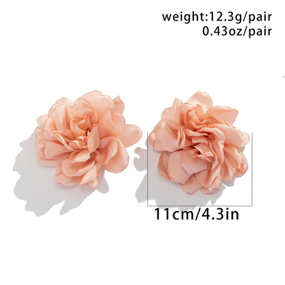 Elegant Big Flower Stud Earrings