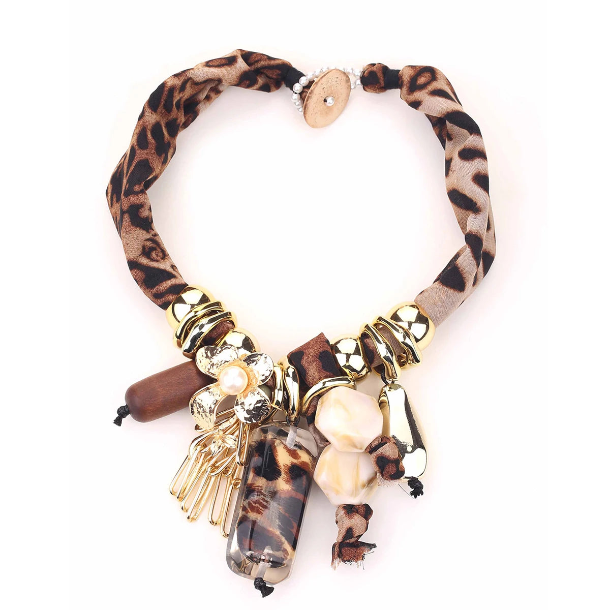 Leopard Pattern Beaded Necklace for Women – Vintage Party Jewelry