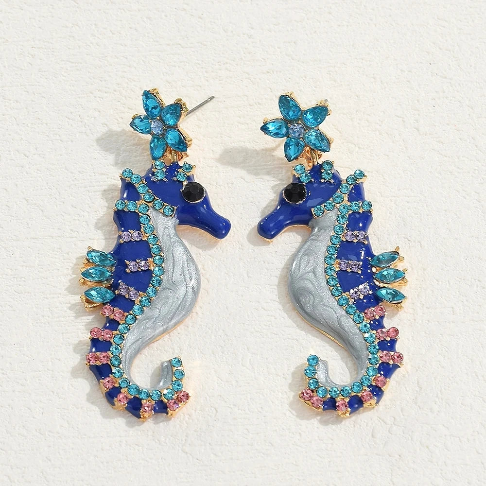 Marine Sparkle Drop Earrings