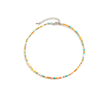 Bohemian Mixed Color Seed Bead Necklace