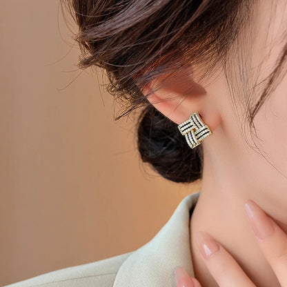 Micro Zircon Geometric Stud Earrings