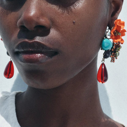 Colorful Bloom Jewel Earrings