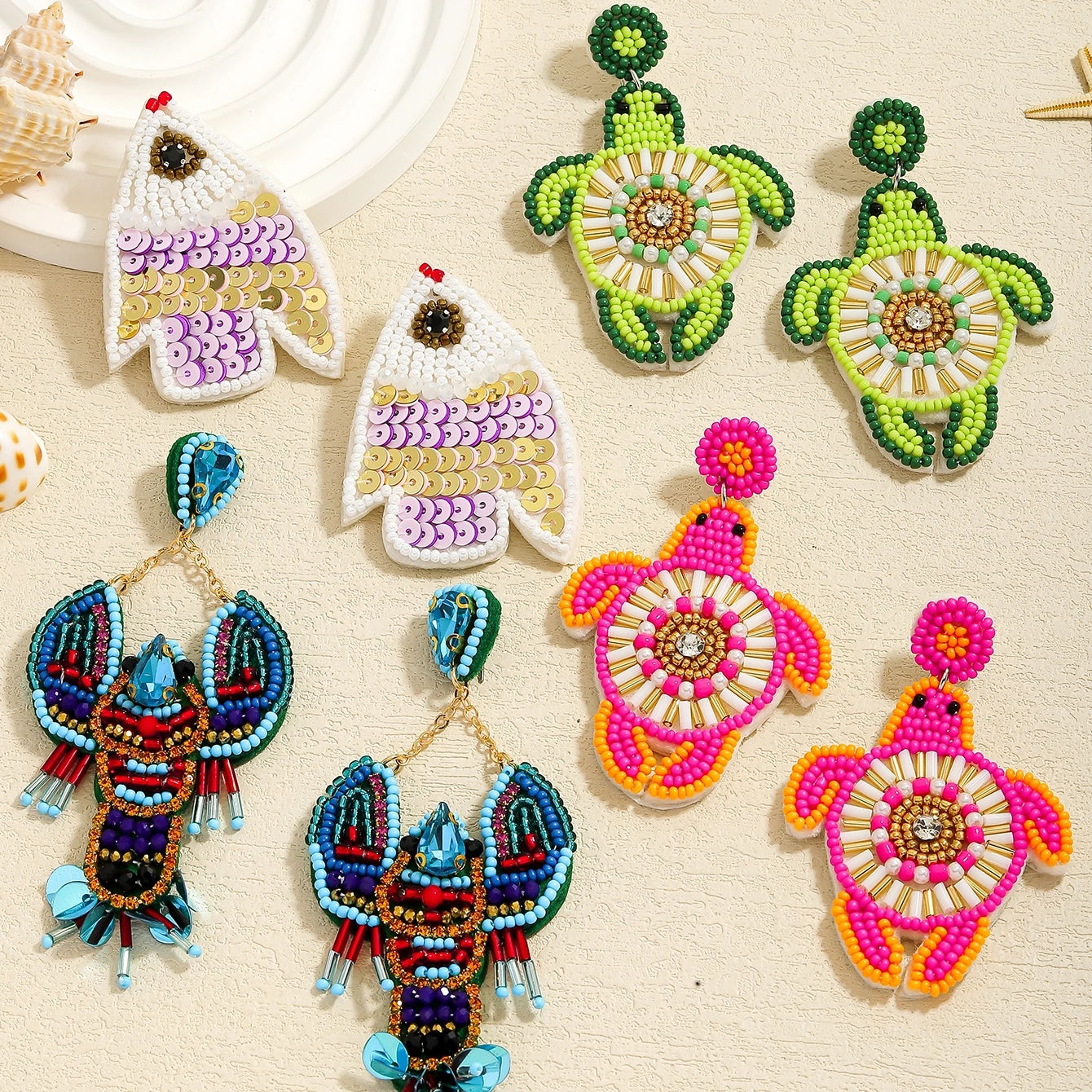 Sea Creature Beaded Dangles