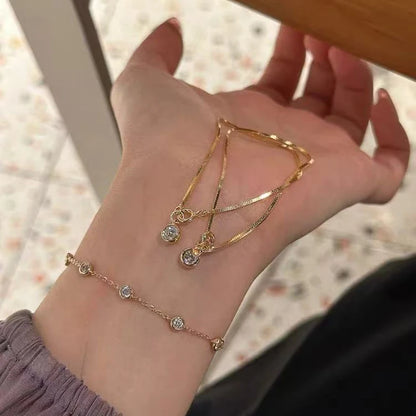 Classic Gold Rhinestone Chain Bracelet