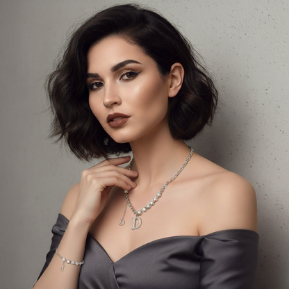 Micro Zircon Letter D Pendant Bracelet